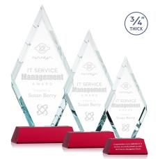 Richmond on Helton Base Red Crystal Trophy - Crystal Trophies
