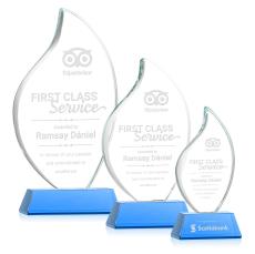 Teague on Helton Sky Blue Flame Crystal Trophy - Crystal Trophies