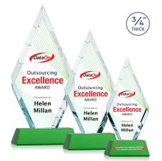 Richmond Full Color on Helton Green Crystal Trophy - Custom Trophies