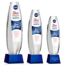 Hoover Full Color on Small Base Blue Towers Crystal Trophy - Custom Trophies