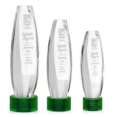 Hoover on Round Base Green Towers Crystal Trophy - Crystal Trophies
