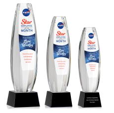 Hoover Full Color on Small Base Black Towers Crystal Trophy - Custom Trophies