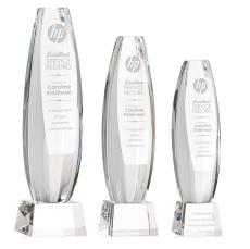 Hoover on Small Base Clear Towers Crystal Trophy - Crystal Trophies