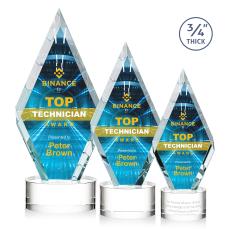 Richmond Full Color on Round Clear Crystal Trophy - Custom Trophies