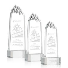 Himalayas Tower on Base Clear Peaks Crystal Trophy - Crystal Trophies