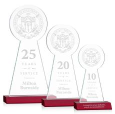 Laidlaw Tower Red Circle Crystal Trophy - Crystal Trophies