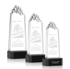 Himalayas Tower on Base Black Peaks Crystal Trophy - Crystal Trophies