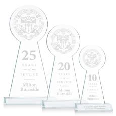 Laidlaw Tower Clear Circle Crystal Trophy - Crystal Trophies