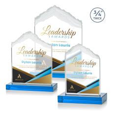 Lowery Full Color Sky Blue Peaks Crystal Trophy - Crystal Trophies