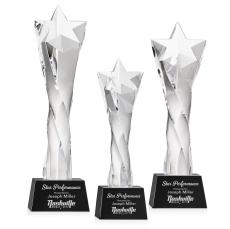 Arlington Star on Small Base Black Crystal Trophy - Trophies