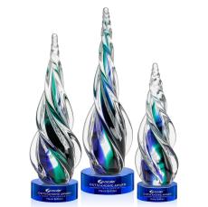 Alderon on Lockwood Base - Blue - Glass Trophies