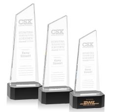 Bishop Tower on Corned Base Black Towers Crystal Trophy - Crystal Trophies