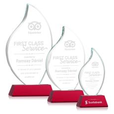 Teague on Helton Red Flame Crystal Trophy - Crystal Trophies