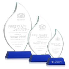 Teague on Helton Blue Flame Crystal Trophy - Crystal Trophies