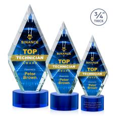 Richmond Full Color on Round Blue Crystal Trophy - Custom Trophies