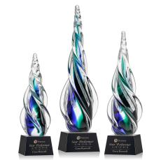 Alderon on Small Crystal Base - Black - Glass Trophies