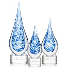 Marlin on Round Base - Clear - Glass Trophies