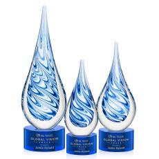 Marlin on Round Base - Blue - Glass Trophies