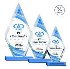 Richmond Full Color Sky Blue Crystal Trophy - Custom Trophies