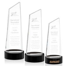 Bishop Tower on Lockwood Base Black Towers Crystal Trophy - Crystal Trophies