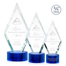 Richmond on Round Base Blue Crystal Trophy - Crystal Trophies