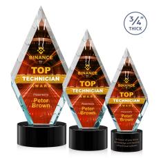 Richmond Full Color on Round Black Crystal Trophy - Custom Trophies