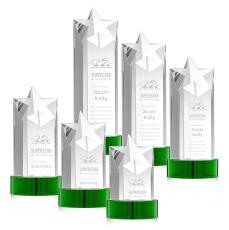 Weber Star on Lockwood Base - Green - Crystal Star Trophies