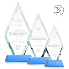 Richmond on Helton Base Sky Blue Crystal Trophy - Crystal Trophies