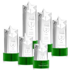 Weber Star on Round Base - Green - Crystal Star Trophies
