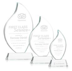 Teague on Helton Clear Flame Crystal Trophy - Crystal Trophies