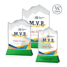 Castellanos Full Color on Helton Green Peaks Crystal Trophy - Crystal Trophies