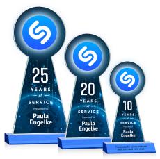 Laidlaw Full Color Sky Blue Unique Crystal Trophy - Custom Trophies