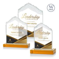 Lowery Full Color Amber Peaks Crystal Trophy - Custom Trophies