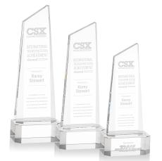 Bishop Tower on Corned Base Clear Towers Crystal Trophy - Crystal Trophies