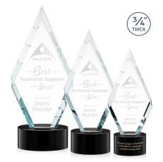 Richmond on Round Base Black Crystal Trophy - Crystal Trophies