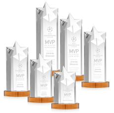 Weber Star on Charles Base - Amber - Crystal Star Trophies