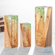 Cascades Full Color Towers Wood Trophy - Eco-Friendly Trophies