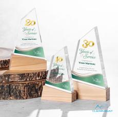Landers Full Color Peaks Wood Trophy - Eco-Friendly Trophies