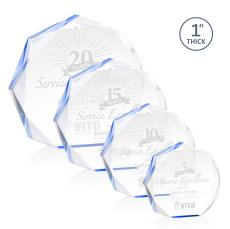 Montalvo Blue Polygon Acrylic Trophy - Acrylic Trophies