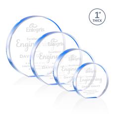 Smart Blue Circle Acrylic Trophy - Acrylic Trophies