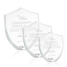 Jewell Shield Silver Unique Acrylic Trophy - Employee Awards
