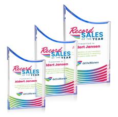 Tyler Full Color Blue Peaks Acrylic Trophy - Custom Trophies