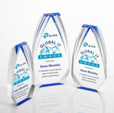 Lantana Full Color Blue Polygon Acrylic Trophy - Custom Trophies