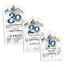 Jewell Summit Full Color Silver Peaks Acrylic Trophy - Acrylic Trophies