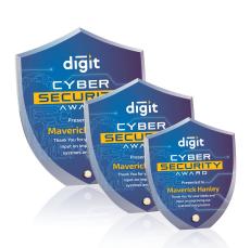 Jewell Shield Full Color Gold Unique Acrylic Trophy - Acrylic Trophies