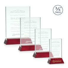 Paris Jade/Rosewood (Vert) Rectangle Glass Trophy - Eco-Friendly Trophies