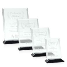 Salgado Jade/Black (Vert) Rectangle Glass Trophy - Glass Trophies
