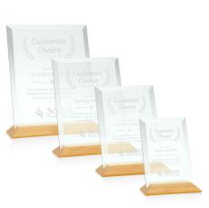 Salgado Jade/Bamboo (Vert) Rectangle Glass Trophy - Eco-Friendly Trophies