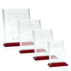 Salgado Jade/Rosewood (Vert) Rectangle Glass Trophy - Glass Trophies