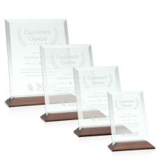 Salgado Jade/Walnut (Vert) Rectangle Glass Trophy - Glass Trophies